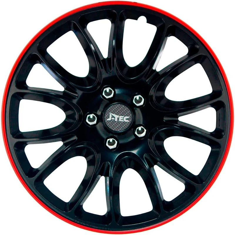 J-Tec Set wheel covers Hero GTR 14-inch black/red trim