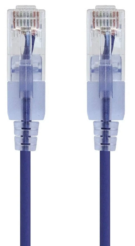 Monoprice - 116318 SlimRun Cat6A Ethernet Patch Cable - Snagless RJ45 UTP Pure Bare Copper Wire 10G 30AWG 1ft Purple 10-Pack