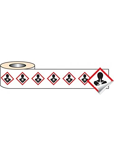 Caledonia Signs 58156 GHS Label, Health Hazard, 250 S/A, 100 mm x 100 mm