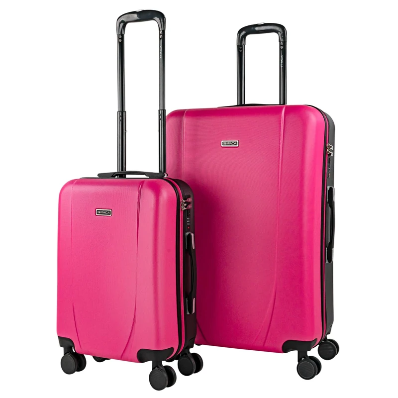 ITACA - Lightweight Suitcases Large - ABS Large Hard Shell Suitcase 75cm Travel Suitcase - Lightweight Suitcases Large with Combination Lock - Rigid Large Suitcase 4 Wheels Lightw, Fuchsia-Anthracite