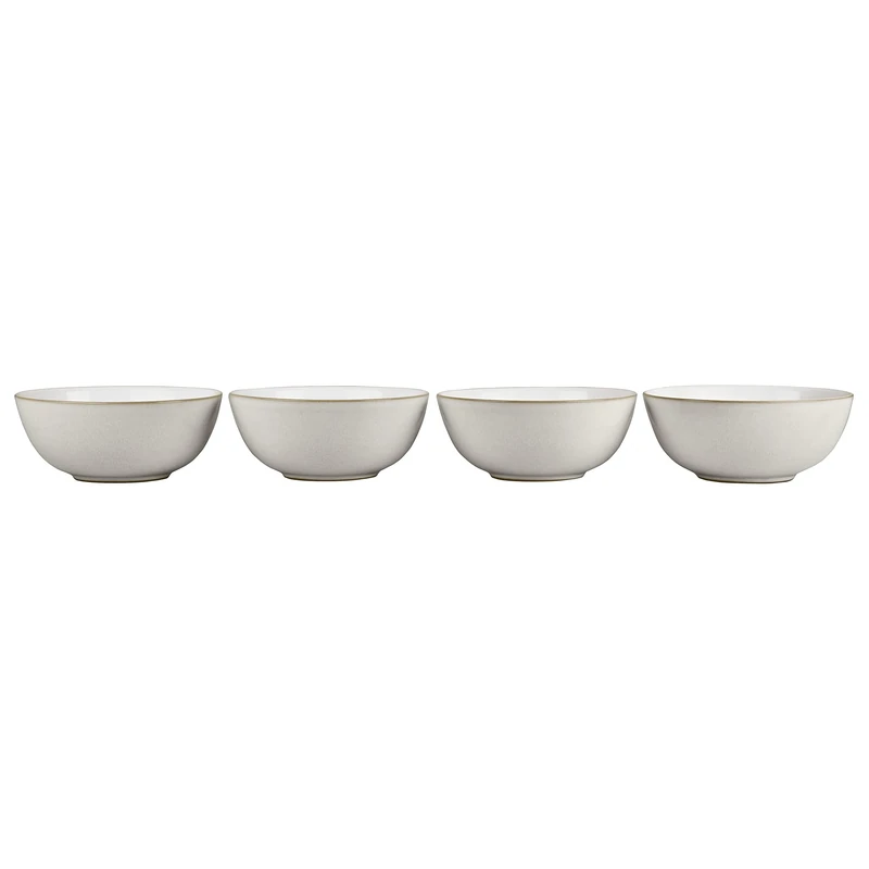 Denby 375048907 Natural Canvas Cereal Bowl Set, Cream, Set of 4, 15.5 x 15.5 x 6 cm