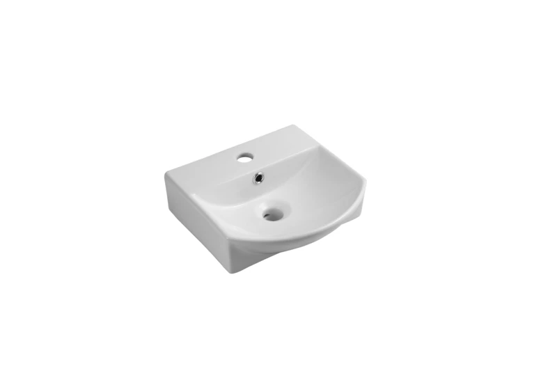 iBathUK Modern Wall Hung Curved Counter Top Ceramic Wash Basin Sink