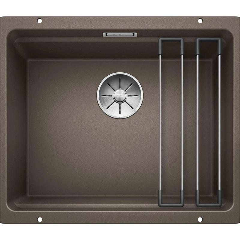 BLANCO ETAGON 500-U | SILGRANIT sink in café | Installation type: undermount installation | For 60 cm wide base cabinets | Well thought-out system concept with versatile ETAGON rails | [53x46x21.2 cm]