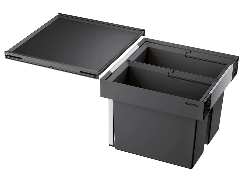 Blanco Flexon II 45/2 521468 Kitchen Waste Separation System with 2 Bins (16 L Each) for Mounting in The Drawer of a 45 cm Cabinet Black