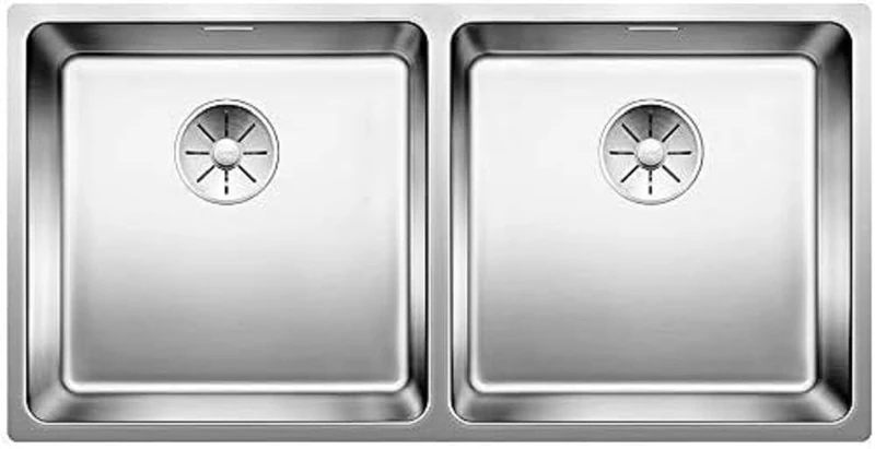 BLANCO ANDANO 400/400-U | Stainless Steel Sink | Installation Type: undermount Installation | for 90 cm Wide Base cabinets | Resistant to Scratches | Spacious Bowl Volume | [86.5x44x19.9 cm]