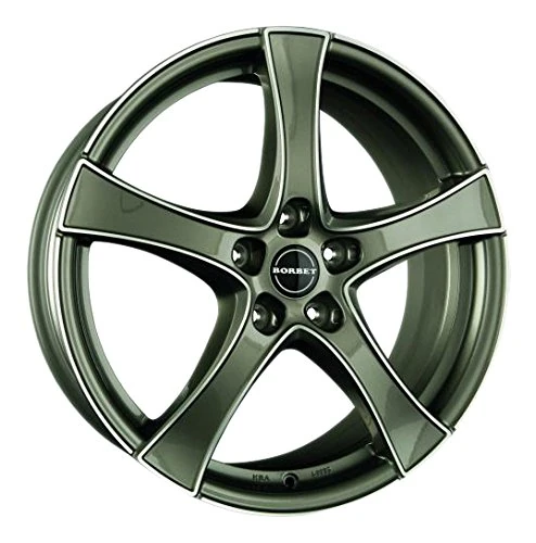 Borbet F2 7.5 x 18 ET 52 Bolt Circle 5 x 114.3 Hub Centering 67.1 F2 75852114.3567.1GP/T, Graphite Polished