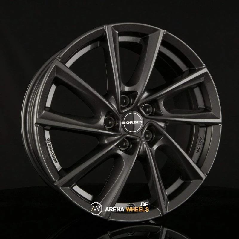 Borbet VT 7.5 x 17 ET 40 Bolt Circle 5 x 112 Hub Centering 66.6 VT 75740112566.6BG, Black Glossy