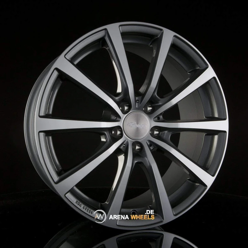 Brock B32 7.5 x 19 ET 44 Bolt Circle 5 x 112 Hub Centering 66.6 580080789, Himalaya-Grey Front-Polished