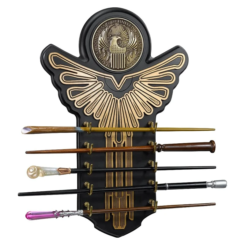 The Noble Collection Fantastic Beasts Wand Collection - 5 Wizard Wands With 16.5in (42cm) Display Stand - Officially Licensed Film Set Movie Props Gifts