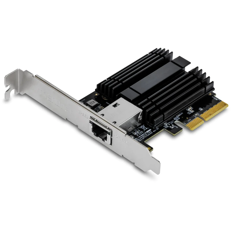TRENDnet 10 Gigabit PCIe Network Adapter, Supports 802.1Q VLAN, Standard and Low-Profile Brackets, Windows, Windows Server, Linux, NBase-T, TEG-10GECTX