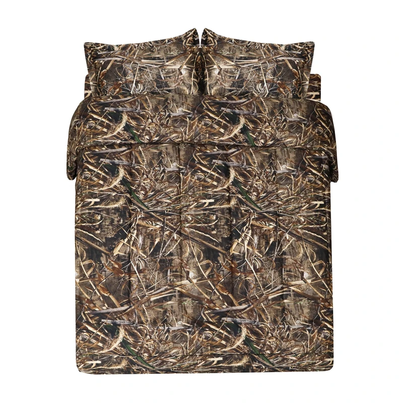 VISI-ONE Realtree Max-5 Camo Comforter Set, Premium Polycotton Fabric, Camouflage Bed Set Full, 3-Piece Forest Bedding Set Hunting & Outdoor, Machine Washable (Full Size)