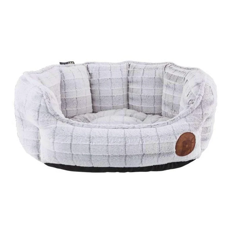 Petface Plush Oval Dog Bed with Removeable Cushion, Machine Washable, Medium (Pack of 1)