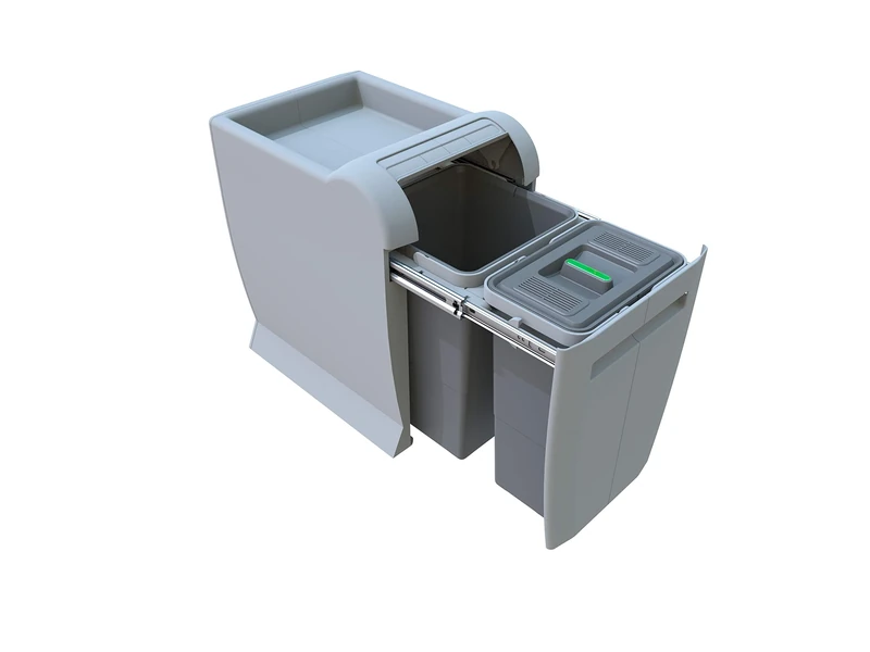 ELLETIPI City PTA 3040 Pull-Out Bins, Grey, 28 x 42 x 44 cm