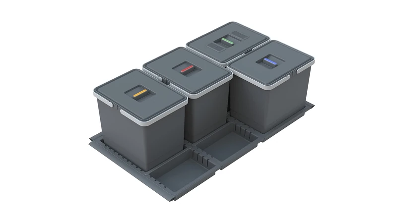 ELLETIPI Metropolis ptc28 09050 9 F C10 PPV Waste from Drawer, Grey, 81 x 46 x 28 cm