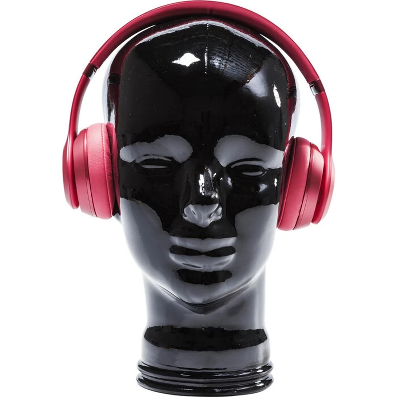 KARE Design Headphone Mount, Black, Recycled Lacquered Glass, Modern Headphone Stand, Headset Holder, Room Decor, Decoration for Living Room, Office, Hallway, 29x21x21 cm - Image 1