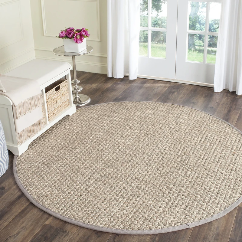 Safavieh Natural Fiber Rug for Living Room, Dining Room, Bedroom - Natural Fiber Collection, Short Pile, in Natural, 120 x 120 cm