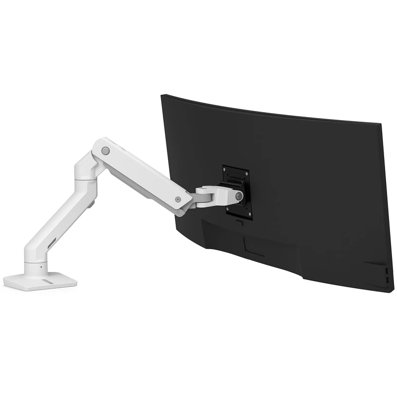 Ergotron – HX Premium Heavy Duty Monitor Arm, Single Monitor VESA Desk Mount – for Flat or Slight Curved Ultrawide Monitors Up to 49 inches, 9.1-19.1kg – Standard Pivot, White (45-475-216) - Image 1