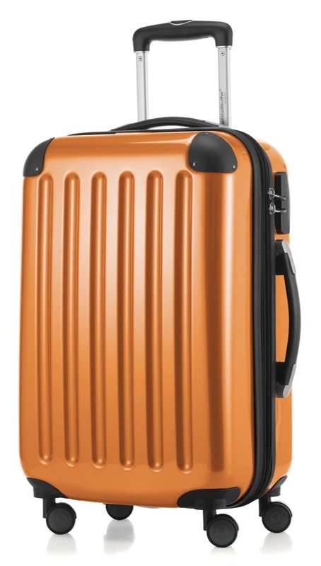 Hauptstadtkoffer Alex Cabin Suitcase 55x38x23 cm, 42 L, Combination Lock, Expandable Hard Shell Trolley PC/ABS, 3.2 kg, 4 Double Wheels, Orange