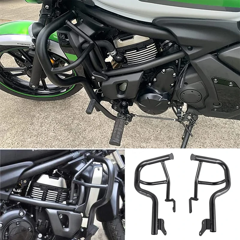 VN650 EN650 Motorcycle Black Steel Highway Engine Guard Crash Bars Frame Falling Bumper Gas Tank Protectors for Vulcan S VN 650 EN 650 2015 2016 2017 2018 2019 2020 2021 2022 2023 2024 15-24