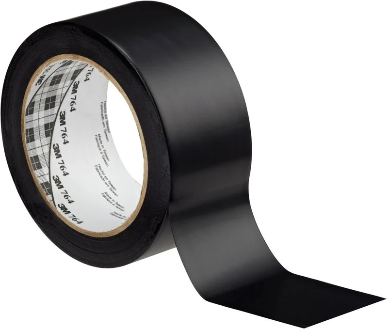 3M 764i General Purpose Vinyl Tape, 50 mm x 33 m, Black, Pack of 24