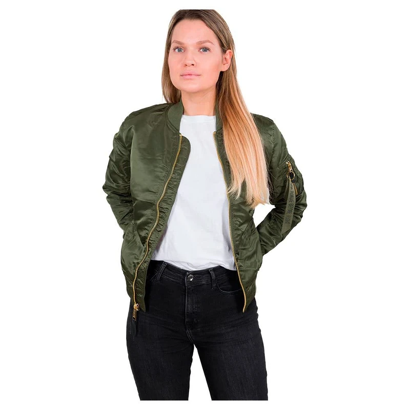 Alpha Industries Women's MA-1 VF LW Bomber Jacket, Dark Green, S