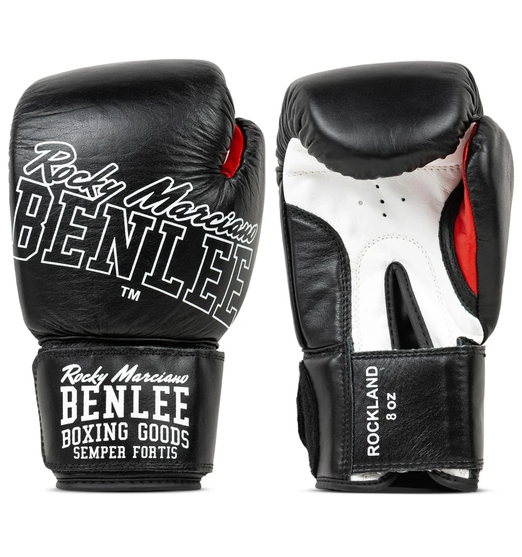 Benlee Rockland Leather Boxing Gloves Black/White 16 oz