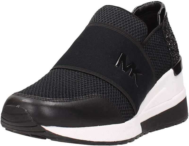 Michael Kors Women's Felix Trainer Sneaker, Black, 3.5 UK - Image 1