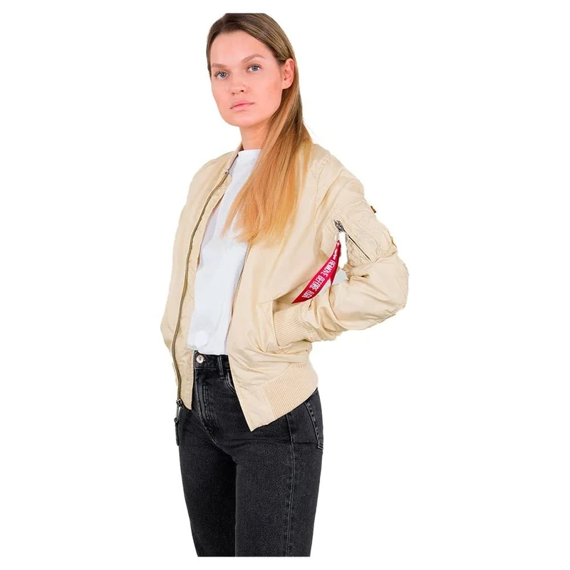 Alpha Industries Women's MA-1 TT Bomber Jacket for Ladies, Caramel, X-Small Regular