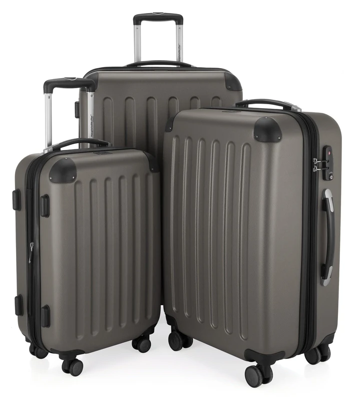HAUPTSTADTKOFFER - Spree - 3er Koffer-Set Trolley-Set Rollkoffer Reisekoffer, TSA, (S, M & L), Luggage Set, 75 cm, 259 liters, Black (Graphite)