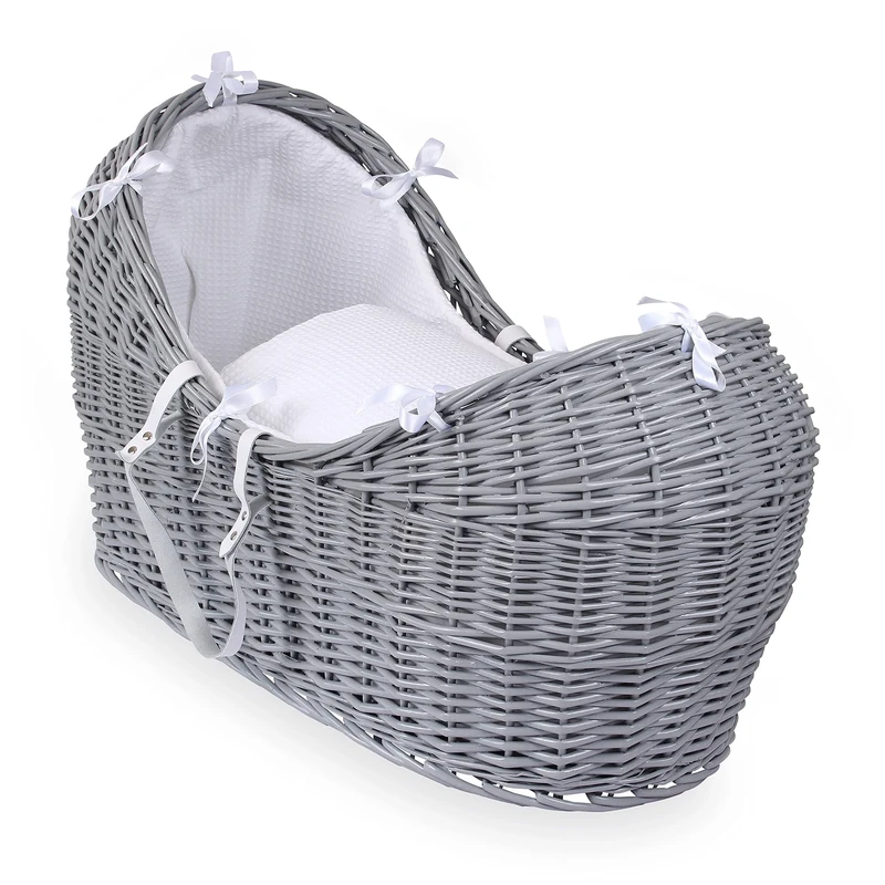 Clair de Lune Waffle Grey Wicker Noah Pod, White