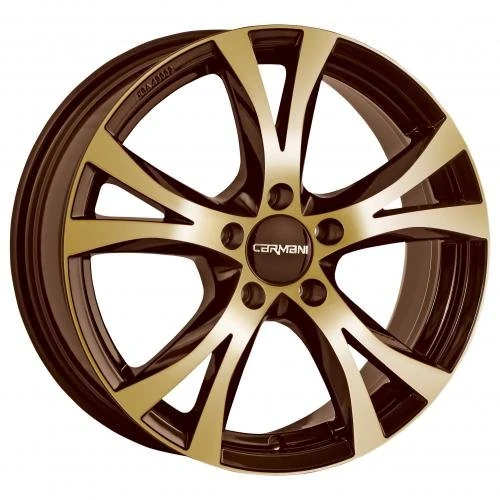 Carmani CA90818F45CBGP Bolt Circle 5.00 x 108.00 Offset 45 Hub Centering 63.40 Design 9 Compete, Brown Gold Polish