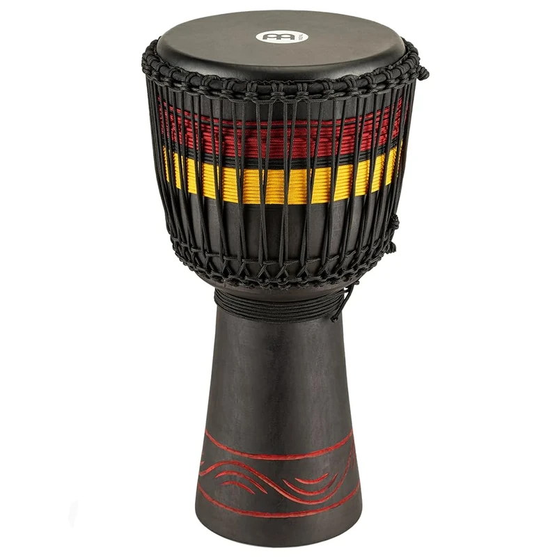 Meinl Percussion African Style Djembe - Large Handdrum - With Goat Head - Diameter 12 Inches - Mahogany, Multicoloured (ADJ7-L)