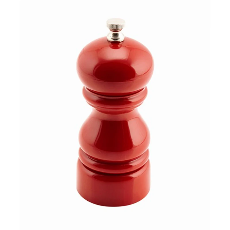 Genware Red Salt Or Pepper Grinders 12.7cm - Set of 6 - Acrylic Grinders