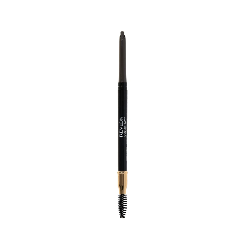 Revlon Colorstay Eyebrow Pencil with Spoolie Brush, Waterproof, Longwearing, Angled Tip Applicator for Perfect Brows, Soft Black (225)