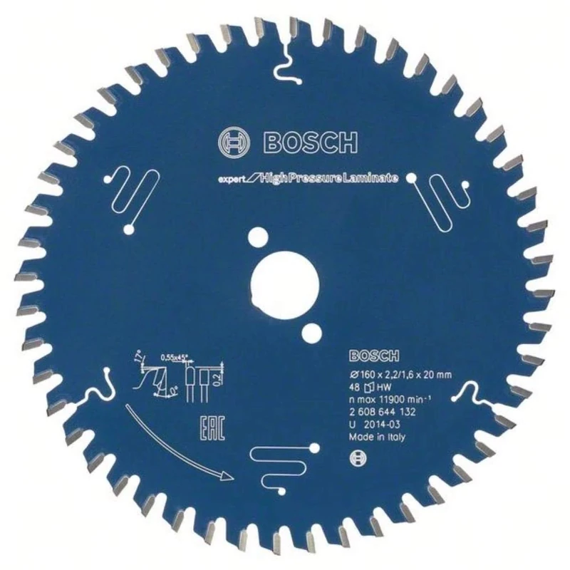 Bosch Professional 1 x Expert for High-Pressure Laminate Circular Saw Blade (for High-Pressure Laminate Plates, Saw Blade Diameter 250 x 30 x 2.8 mm, Teeth 80, Table Saws Accessories)