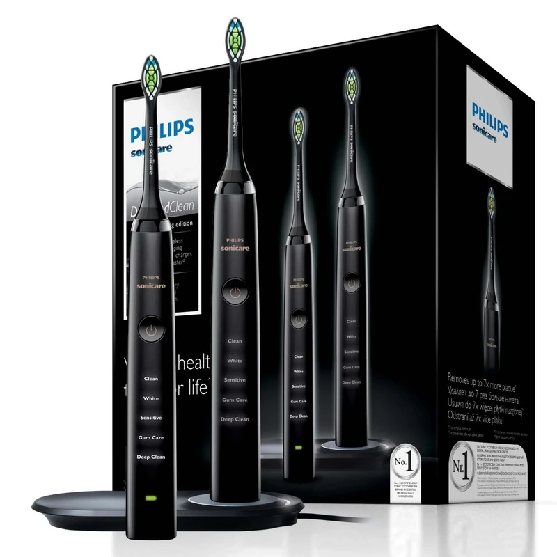 Philips hx9394/92 – Pack of 2 Electric Toothbrush Sonicare Diamond Clean, AC, Li-Ion, with battery and charger kit, Black