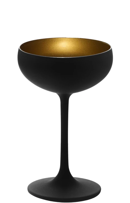 Stölzle 2739208 - Cava Champagne Glasses Olympic Black Gold - Image 1