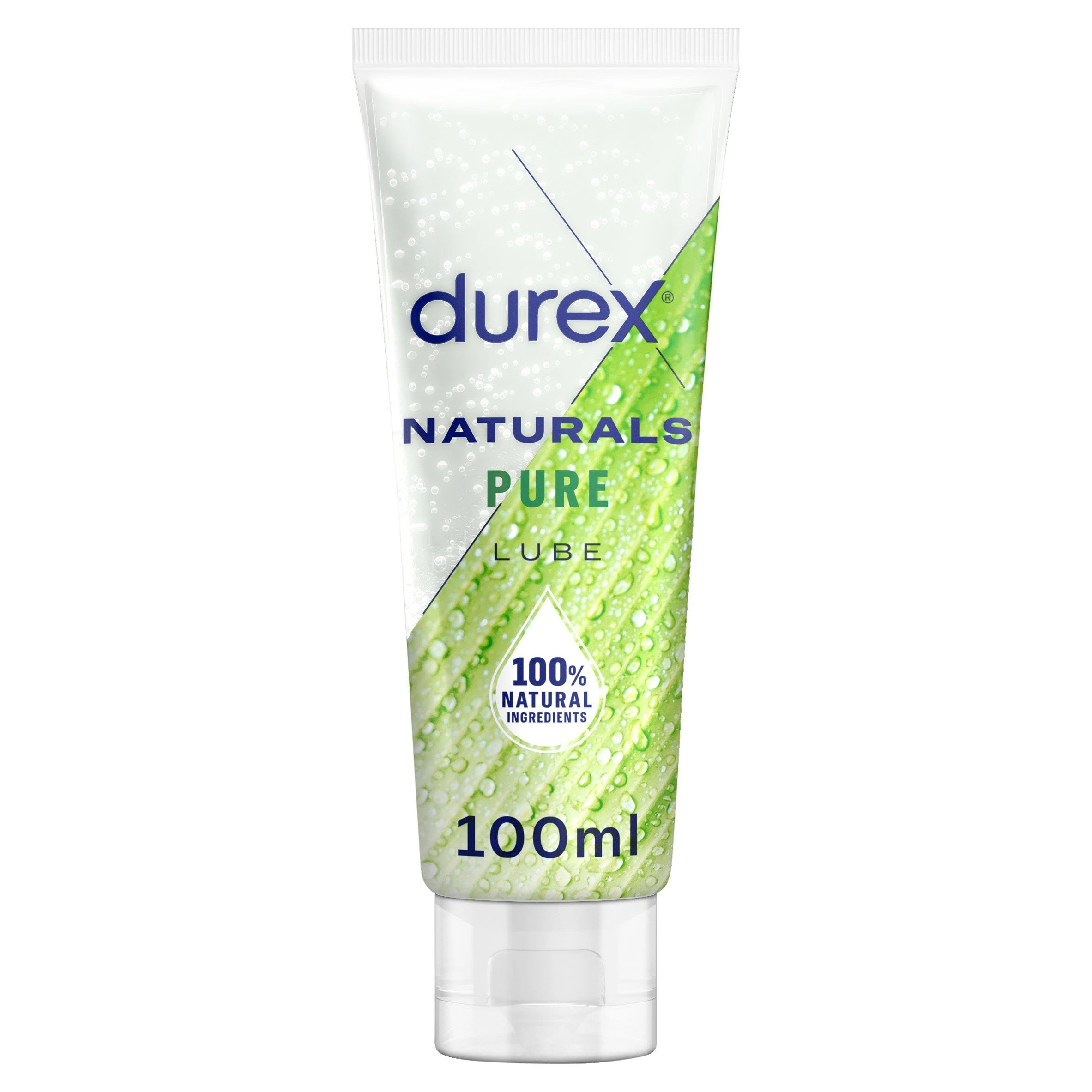 Durex Naturals Pure, Water Based Lube, 100ml Each, Natural Ingredients, pH Neutral, Suitable for Vaginal Moisture and Dryness