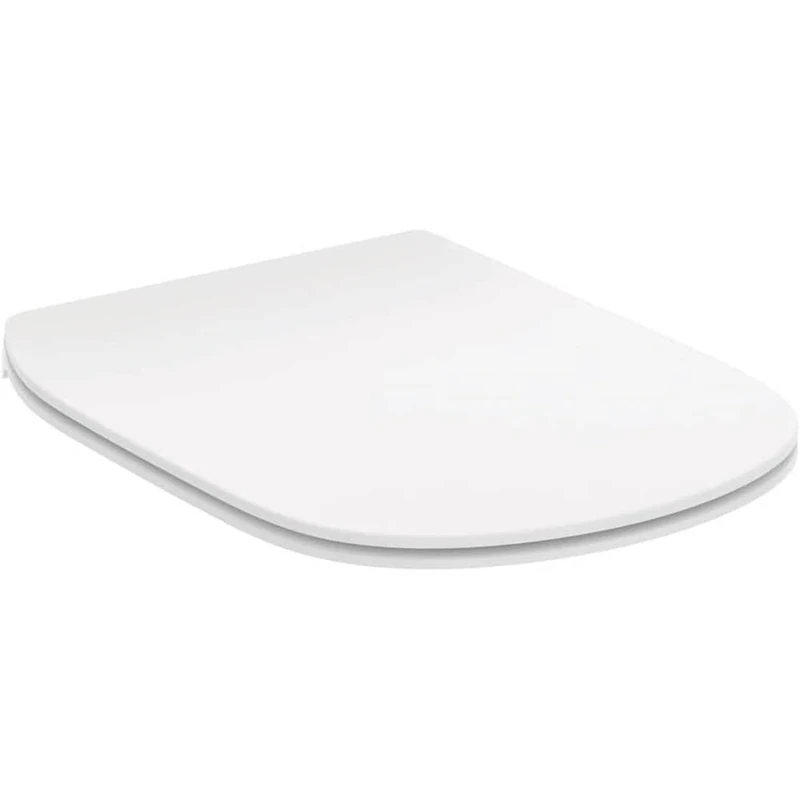 Ideal Standard Tesi Toilet seat and Cover, D-Shape, Durable Toilet seat with Quick-Release Function for Easy Cleaning, Scratch-Resistant duroplast – White (370x450x45 mm)