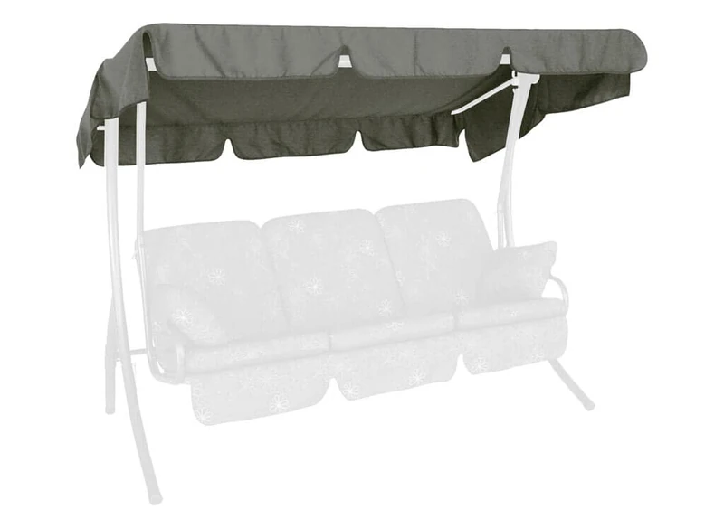 Angerer Freizeitmöbel GmbH Hollywood Swing Sun Canopy - Suitable for Many 3-Seater Hollywood Swings - Swing Roof Made in Germany (Swingtex Dark Grey, 210 x 145 cm)