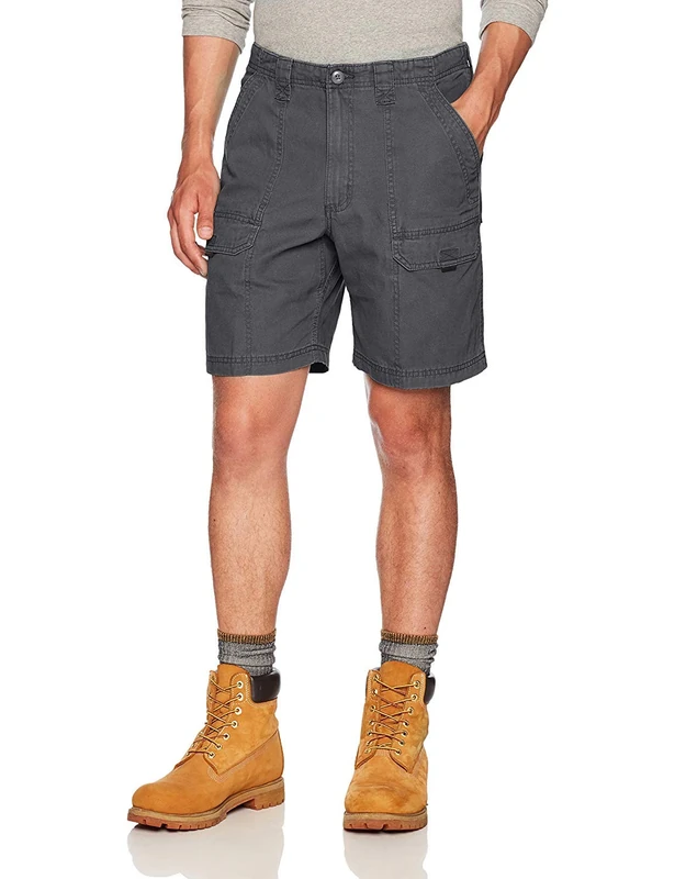 Wrangler Men's Canvas Utility Hiker Short Cargo, Anthracite, 32