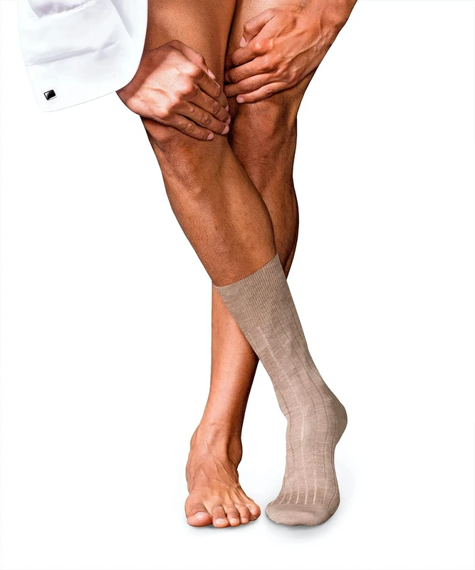 FALKE Men's No. 2 M So Cashmere Plain 1 Pair Socks, Brown Pebble Melange 5416, 5.5-6.5