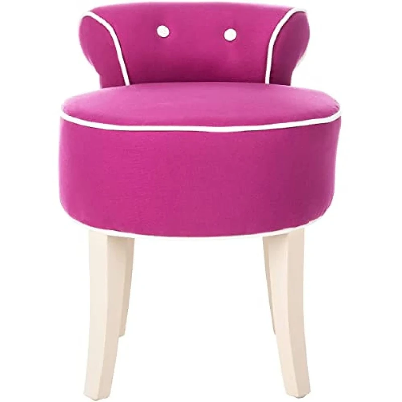 Safavieh Gabriella Vanity Stool, Wood, Fuchsia