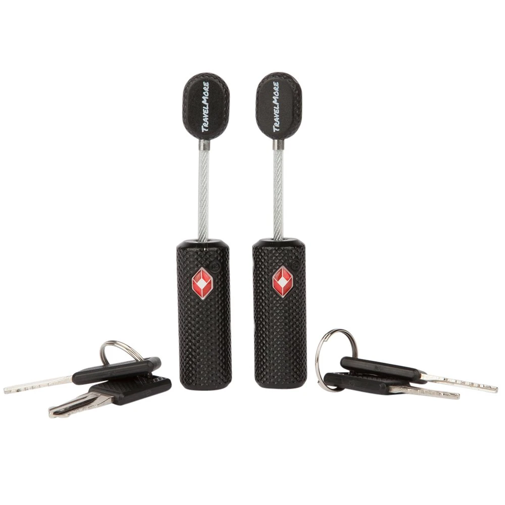 2-Pack TSA Approved Luggage Locks with Keys for Travel | Flexible, Ultra Secure Mini Key Padlocks Made from Zinc Alloy | Luggage Locks | TSA Locks | Black