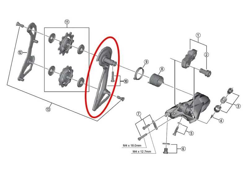 Shimano rd-9100 SS 11 V portapoleas Outdoor, Multicolor, One Size