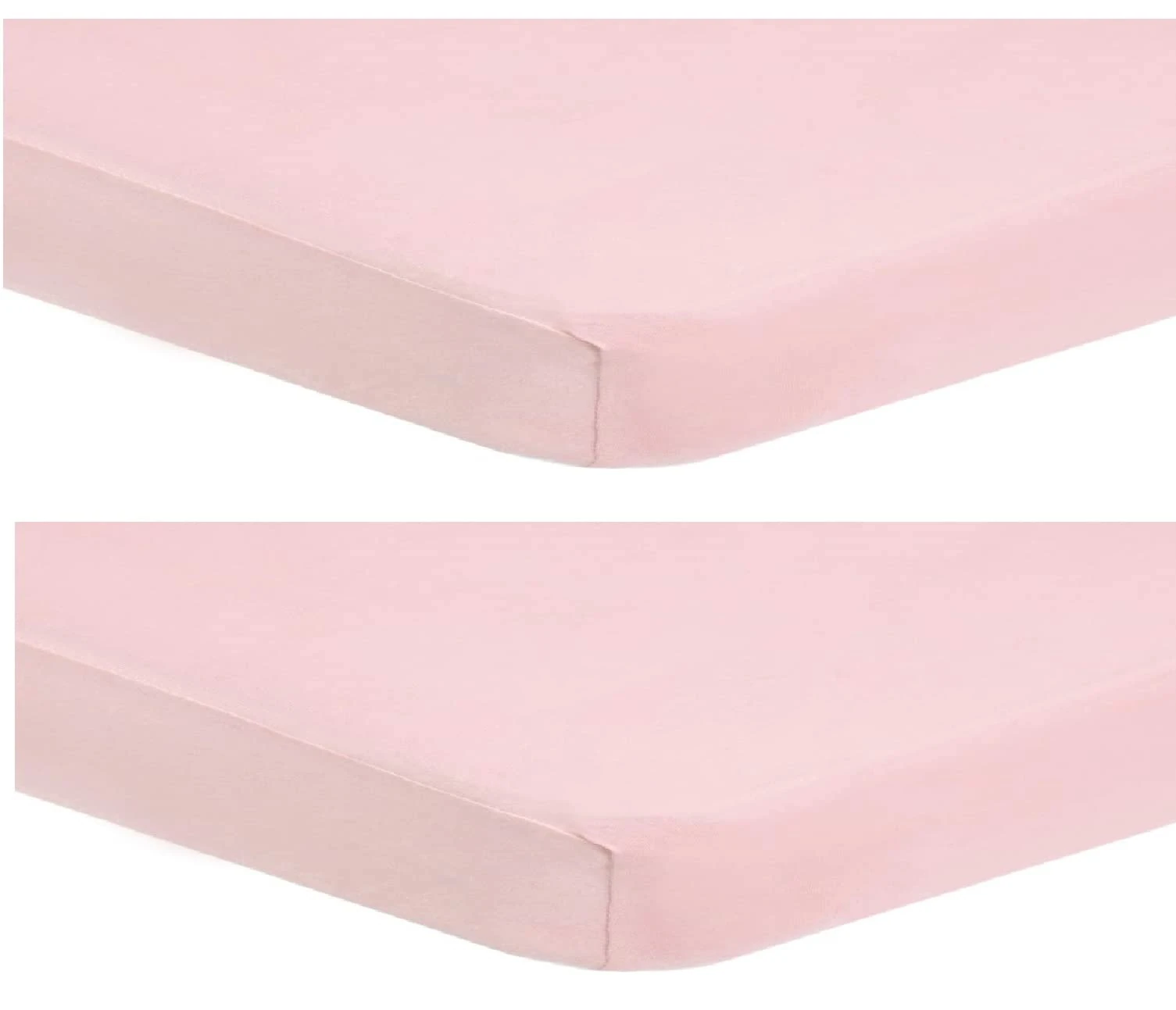 Dudu N Girlie Fitted Sheet Next to Me Crib 51 x 85 - Nexttome Crib Sheets 2 Pack Hypoallergenic Baby Cot Sheets Bedding Elasticated Breathable Easy Care (Pack of 2, Pink)