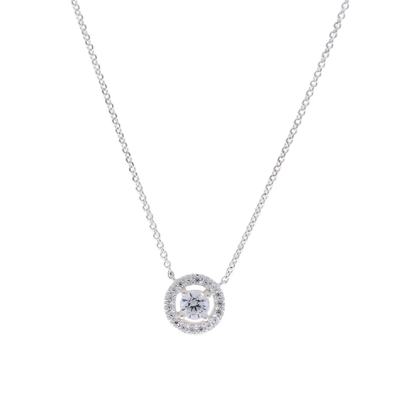 THOMAS SABO Women's Light of Luna Silver Zirconia Adjustable Necklace of Length 40-45cm SCKE150146
