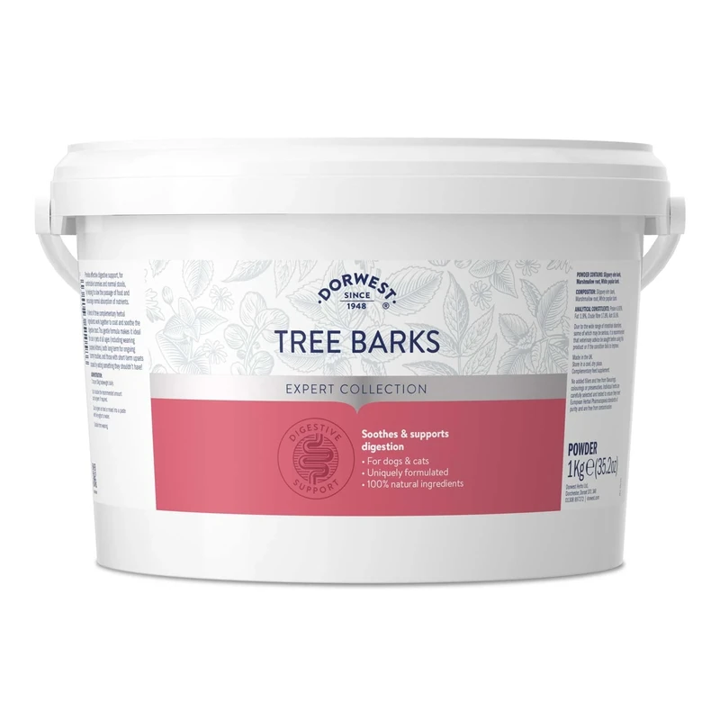 DORWEST HERBS Tree Barks Powder for Dogs and Cats, 1kg, Slippery Elm Powder – Soothes Digestion & Upset Tummies, Eases Discomfort, Natural Formula