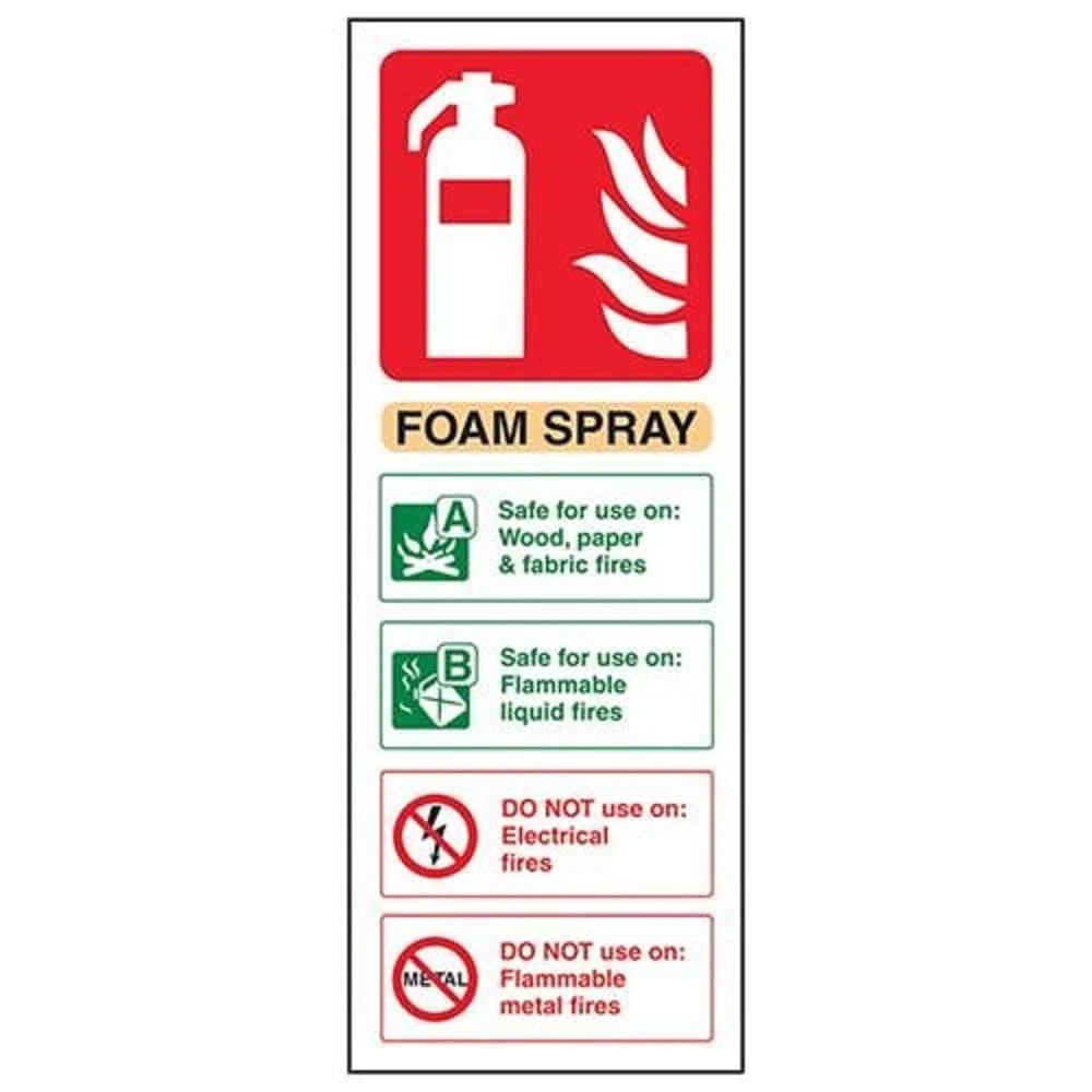 V Safety Foam Spray Id Not Electrical Safe Sign - 75mm x 200mm - 1mm Rigid Plastic