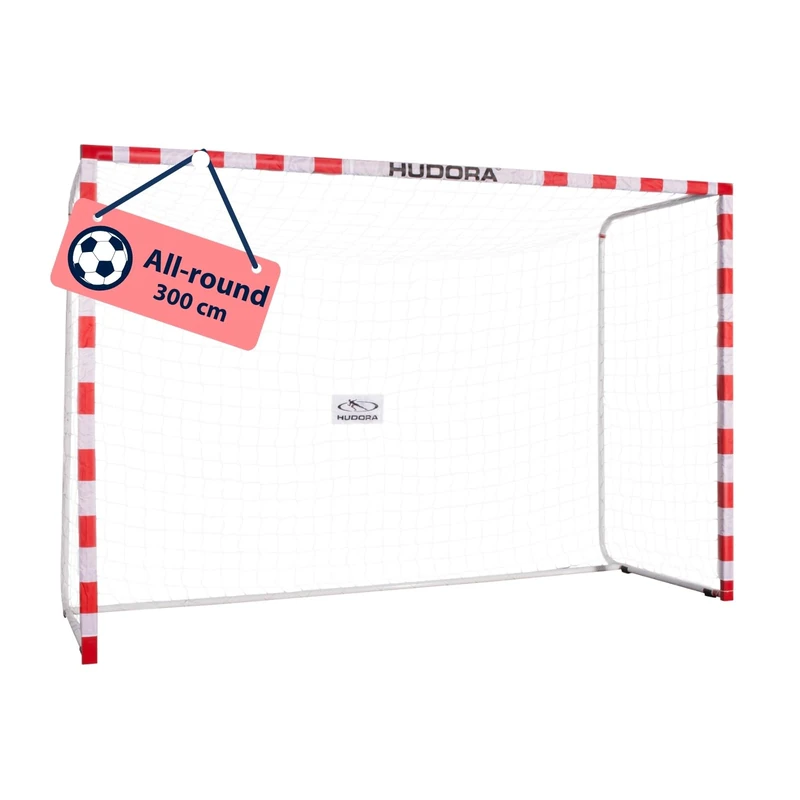 HUDORA Football Goal Allround 300 - Sturdy football goal for children & adults - Weatherproof & stable goal with standard handball dimensions outdoor goal wall for leisure & training
